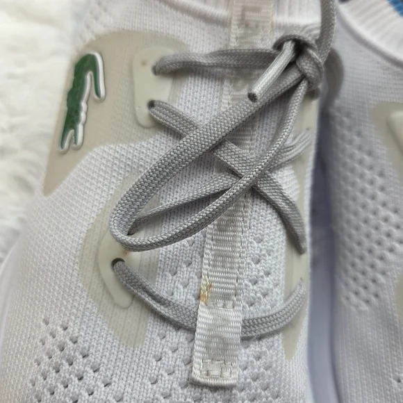Lacoste Run Spin Knit Sneakers White Blue Athletic Shoes Size 8 - Picture 10 of 11